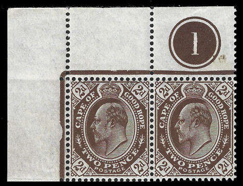 1902/4 K.E.VII, 2d Plate Pair, Unmounted mint, scarce, SACC 67