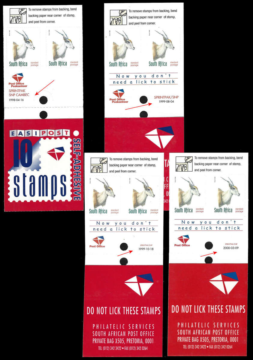 Antelope Booklets x 4 Dated 1998/04/16, 1999/08/04, 1999/10/18 and 2000/03/09