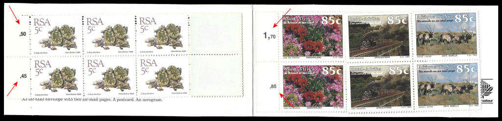 1993 Tourism Train Booklet, Overseas Postcard Rate, 5th Def 5c Left Margin, See Pics