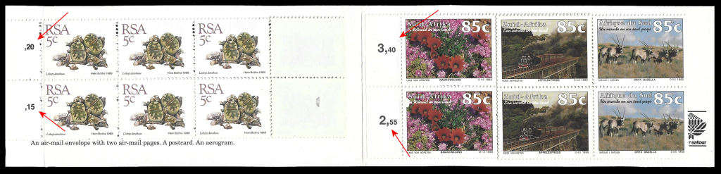 1993 Tourism Train Booklet, Overseas Postcard Rate, 5th Def 5c Left Margin, See Pics