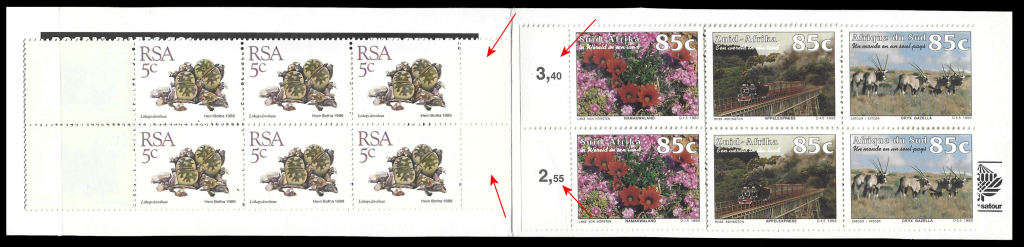 1993 Tourism Train Booklet, Overseas Postcard Rate, 5th Def 5c Right Margin, See Pics