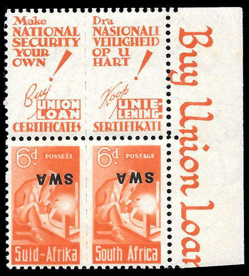 1943/44 Small Wars 6d Inverted Overprint