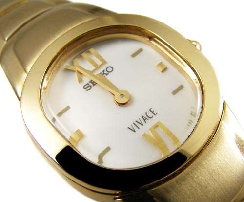 SEIKO VIVACE Ladies Gold Toned Stainless Steel Quartz