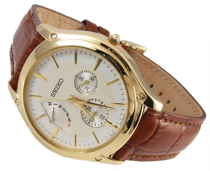 Elegant SEIKO Masterpiece FLYBACK Goldtone Gents!!