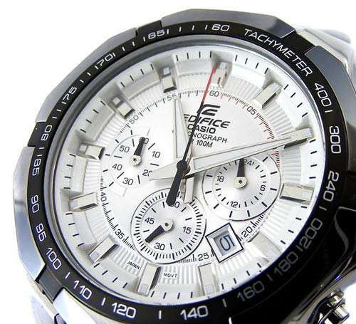 CASIO EDIFICE Silver IP Tachymeter 100m s/s Chronograph