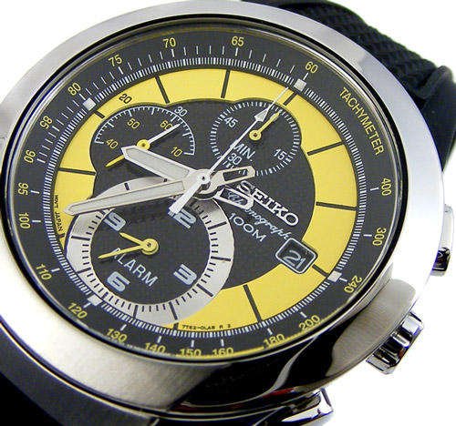 AWESOME SEIKO Ferrari Yellow Racer MotorSport Tachymeter Alarm Chronograph!