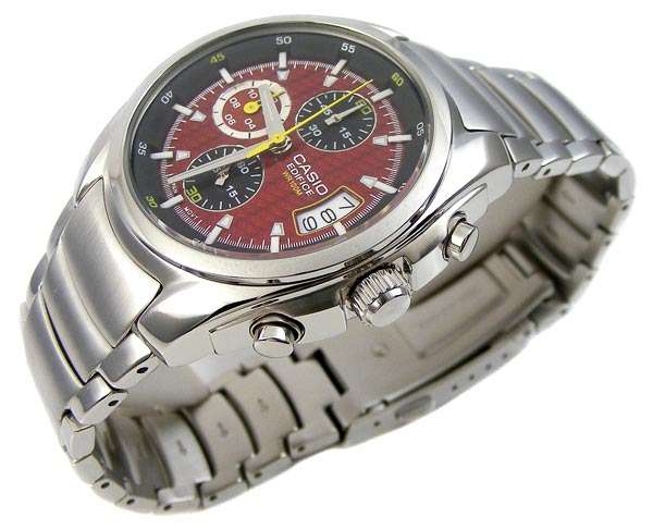 CASIO EDIFICE Red Carbon Fibre Dial 100m s/s Chronograph