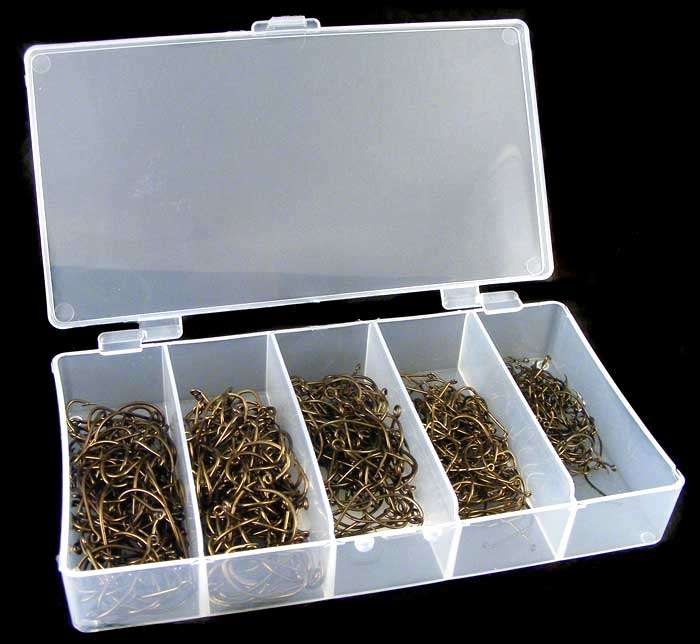 EXCLUSIVE selection 500 MUSTAD HOOKS No.1 - 5 Great Angler's Gift!