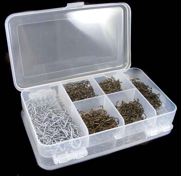 EXCLUSIVE selection 1000 MUSTAD HOOKS in Doublesided Box no.1-10!