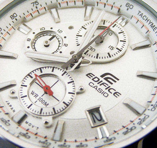 CASIO EDIFICE Silver Tachymeter 100m s/s Chronograph