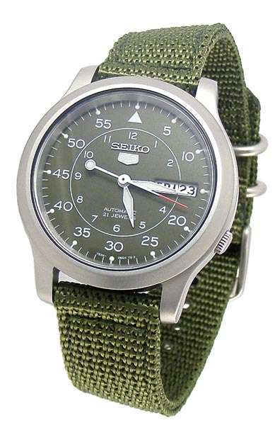 SEIKO 5 Desert Storm Military Green Automatic Nylon