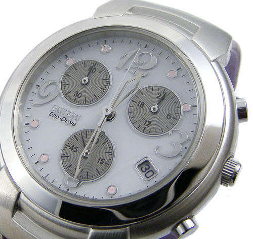 CITIZEN Ladies Eco-Drive fashionable Chronograph! Powered by light- no more batteries!