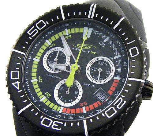 HELIX LINK Swiss Sapphire Glass Aqua Sports Chronograph. High end, high quality modern timepiece!