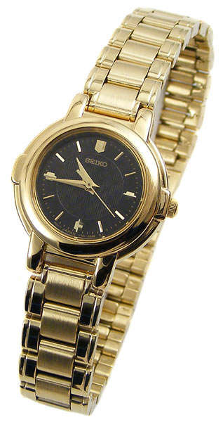 SEIKO Super Slim LADIES FULL GOLD TONE QUARTZ Bracelet Dress Watch