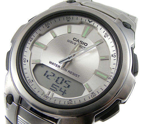 CASIO WAVECEPTOR Atomic Auto Calendar Alarm Gents s/s