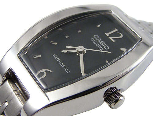 CASIO LADIES all metal mineral crystal dress watch