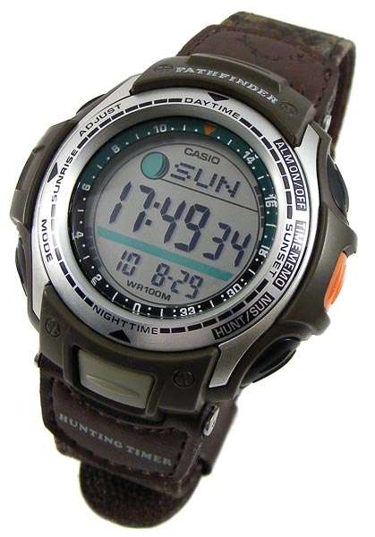 CASIO PATHFINDER FORESTER Hunting Timer / Moon Age / Sunrise / Sunset / Vibration Sports watch!