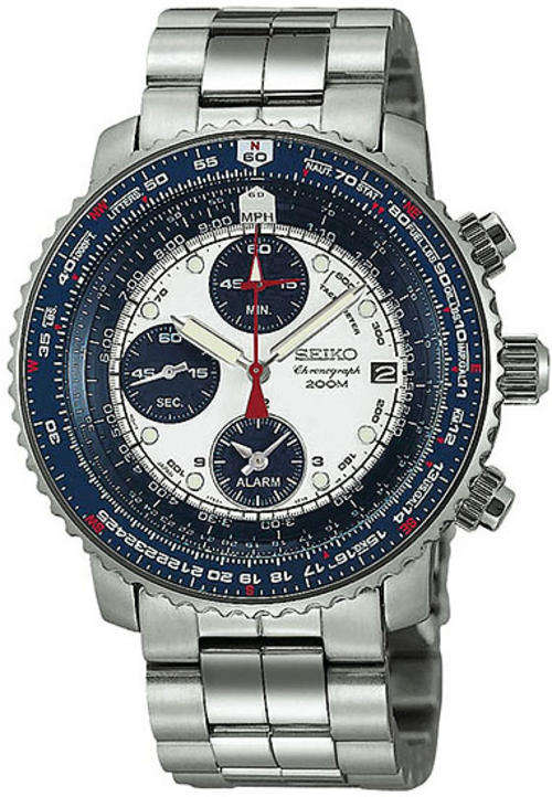SEIKO Pilot's Flightmaster Sliderule alarm chronograph! *R5399*