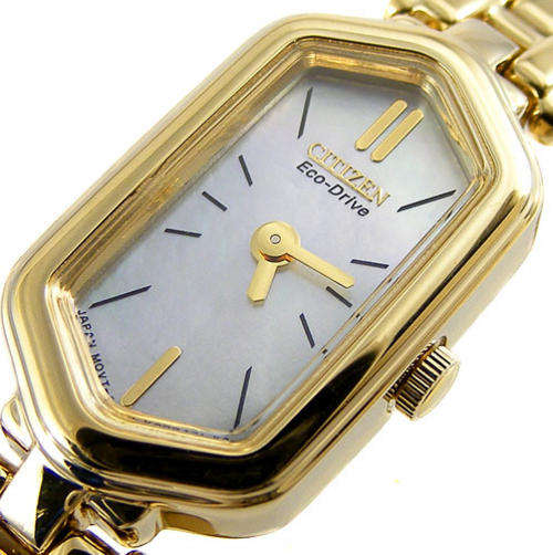 CITIZEN Ladies Eco-Drive GoldTone Mother Of Pearl - Powered by light, no more batteries ever!