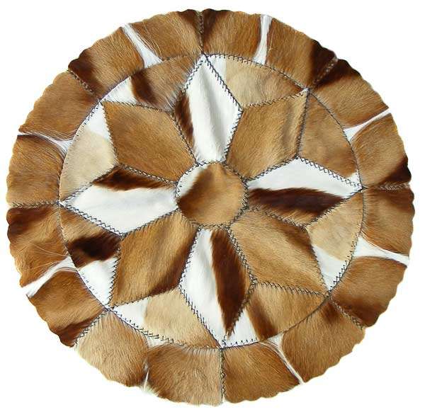 SPRINGBOK Hide Round Rug Handcrafted 80cm