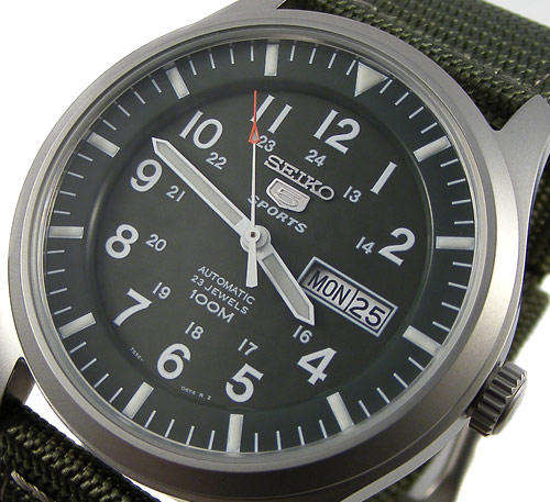 SEIKO 5 SPORTS Military Automatic Day Date Exhibition Case Back