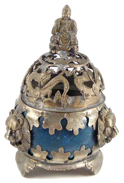 Tibetan Handcrafted Jade Buddha Insence burner