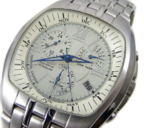 CITIZEN Eco-Drive Titanium Perpetual Calendar Complication Alarm! No batteries ever!