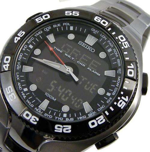 SEIKO Anadigi WorldTime TiCN Alarm Chronograph!