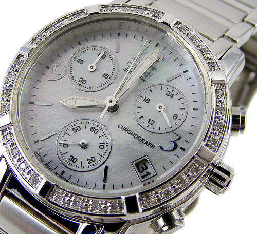 CITIZEN Ladies Eco-Drive Diamond MO Pearl Chrono! *R5899*