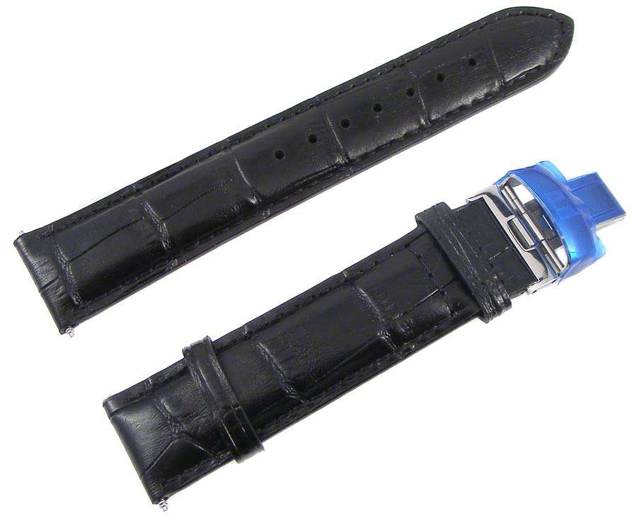 GENUINE TISSOT LEATHER/DEPLOYMENT CLASP REPLACEMENT BAND - Black