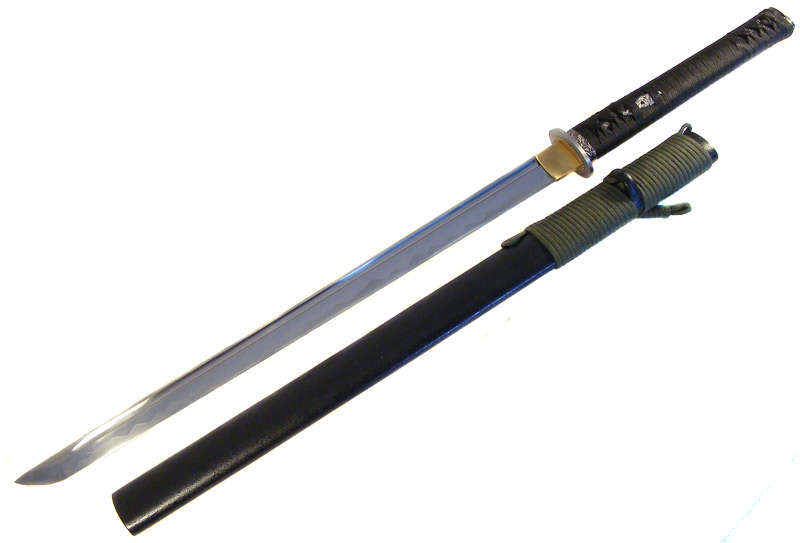 Hand Forged Ninja Straight Bladed Katana Carbon Steel-real rayskin-sharp not a toy