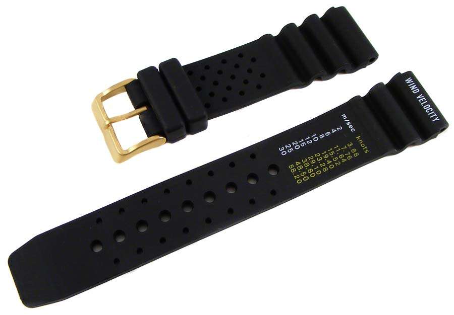 Genuine CITIZEN Rubber diver strap Gold Buckle - CITIZEN dive watches 20mm