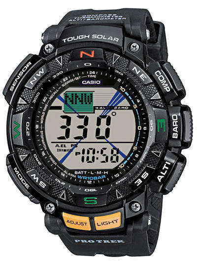 2010 CASIO PROTREK PRG240 3 Sensor Solar - Compass, Borometer, Altimeter, Thermometer!