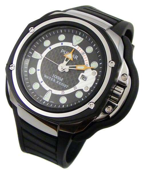 CARBON FIBRE PULSAR by SEIKO TECH GEAR Sporty Carbon Fibre Dial