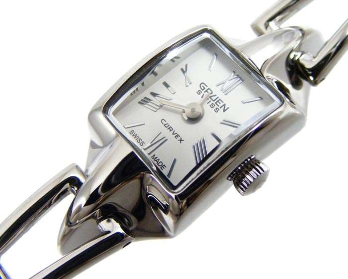 100% Swiss Made Ladies GRUEN CURVEX Sapphire Quartz - Rare!