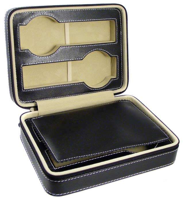 Quality Genuine Leather Watch Travel/Storage Case for four watches.
