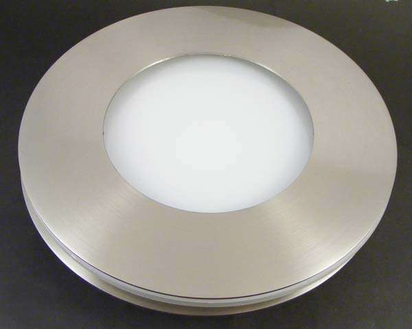 Eurolux CEILING LIGHT Glass Lens - Brushed stainless finish