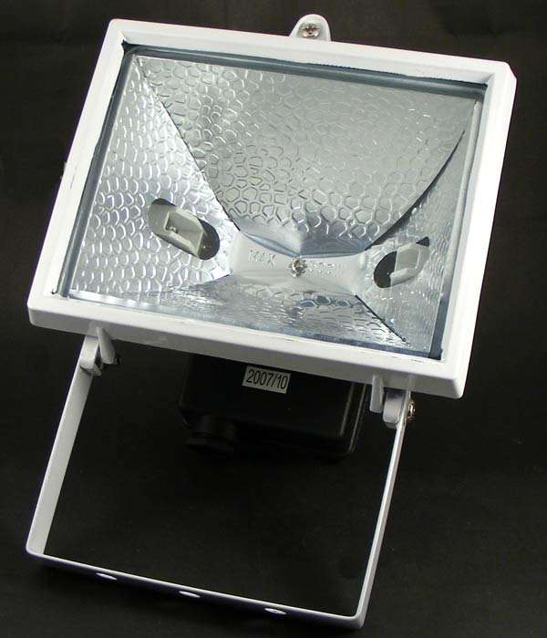 Brand New White Aluminium Outdoor 500W Halogen Flood Light