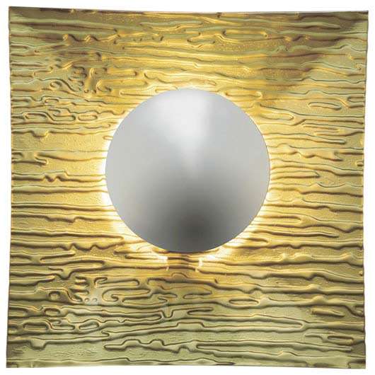 Gold Rippled Glass and Chrome 240V Halogen Decor Wall Light! by Radiant Lighting