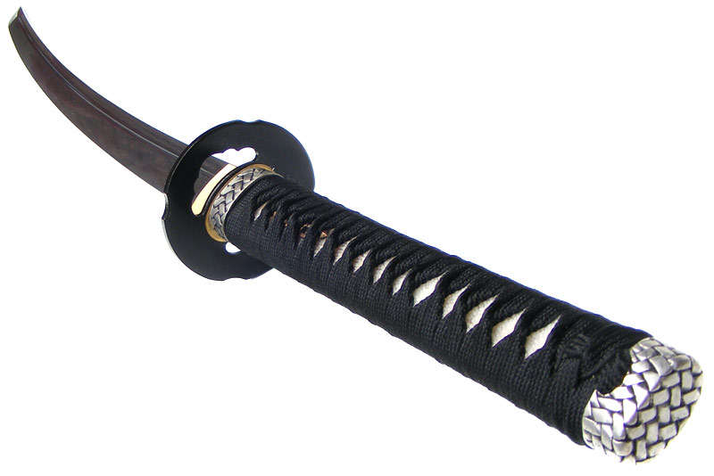 Hand Forged Katana- Damascus Folded Steel - genuine rayskin, black&silver -sharp not a toy!