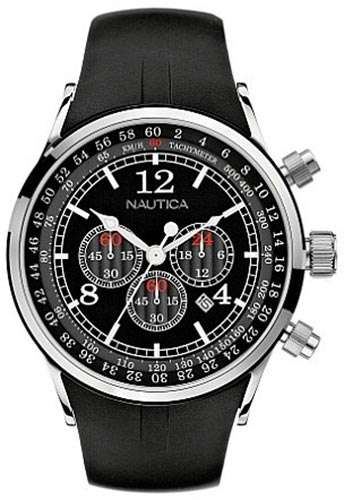 Nautica Tachymeter Chronograph with Screw lock crown. Measure speed!