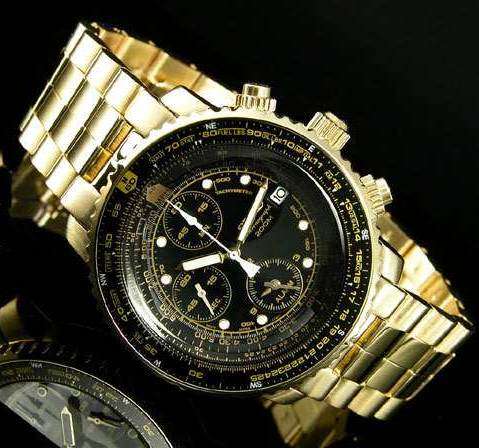 Ultimate luxury SEIKO gold Pilot Flightmaster Sliderule alarm!