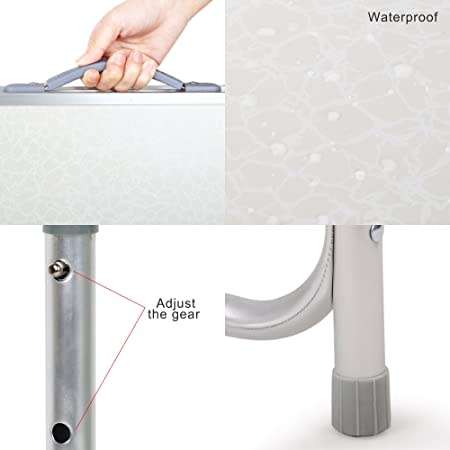 Portable Folding Camping Table, Height Adjustable Aluminum with Carry Handle