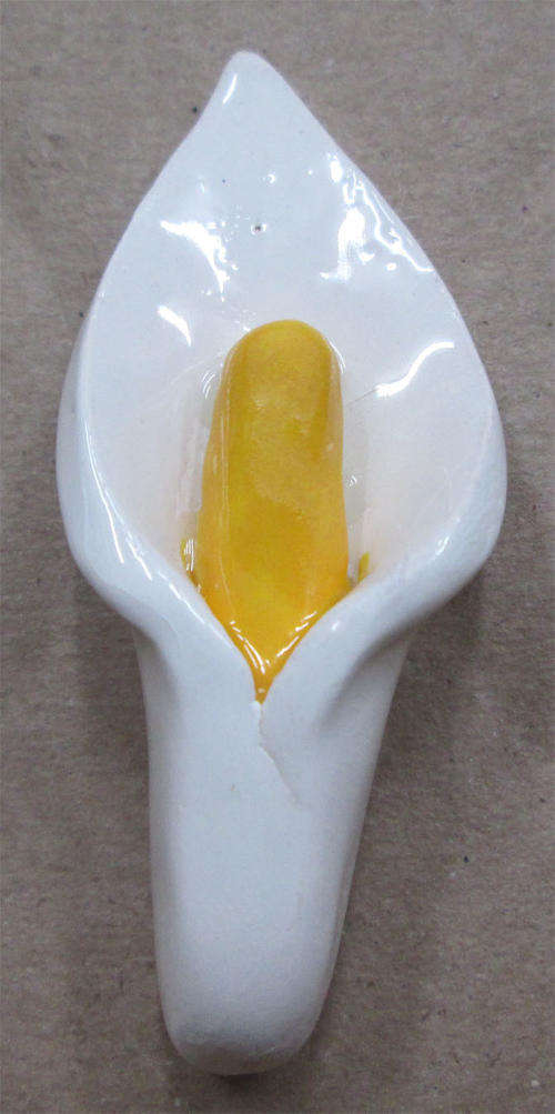 Glazed Ceramic Mosaic Insert - Small Arum Lily