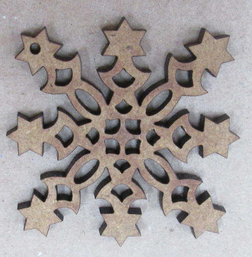 The Velvet Attic - Wood blank laser cutout  - Pendant Snowflake