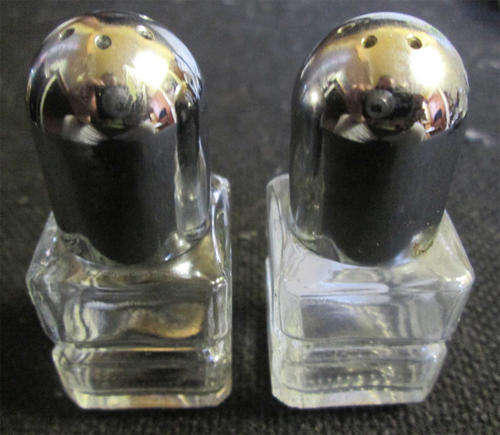 Pair of Small Glass Salt & Pepper Shakers with Screw On Lids