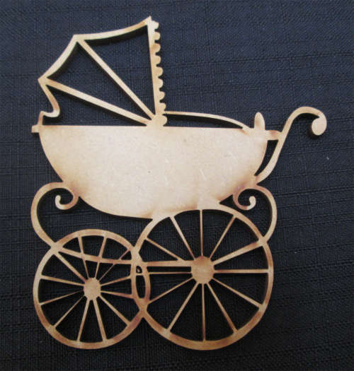 The Velvet Attic - Wood blank laser cutout  - Vintage Pram