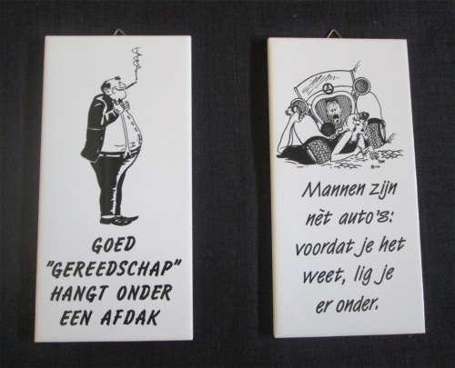 Pair of Royal Mosa Dutch Porcelain Wall Hanging Tiles