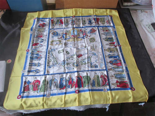 Silk Scarf - 1953 Elizabeth II Coronation featuring the Kings & Queens of England