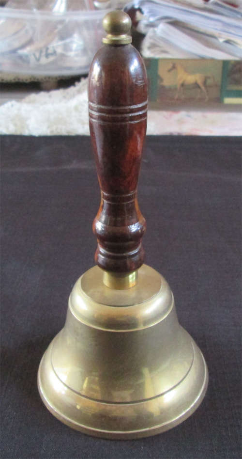 Medium Size Brass Bell with Wooden Handle & Brass Knob